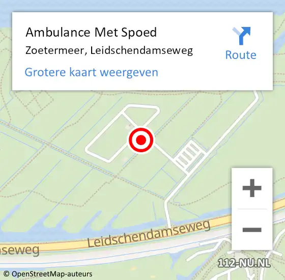 Locatie op kaart van de 112 melding: Ambulance Met Spoed Naar Zoetermeer, Leidschendamseweg op 20 maart 2024 11:22