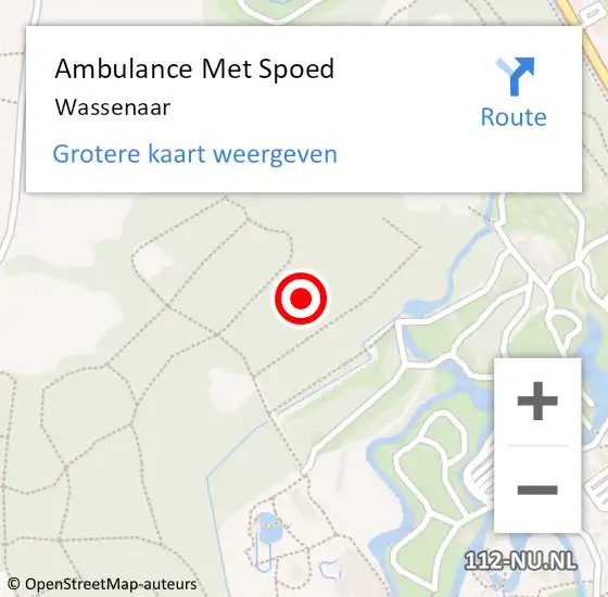 Locatie op kaart van de 112 melding: Ambulance Met Spoed Naar Wassenaar op 20 maart 2024 12:01