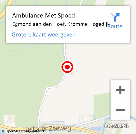 Locatie op kaart van de 112 melding: Ambulance Met Spoed Naar Egmond aan den Hoef, Kromme Hogedijk op 20 maart 2024 13:18