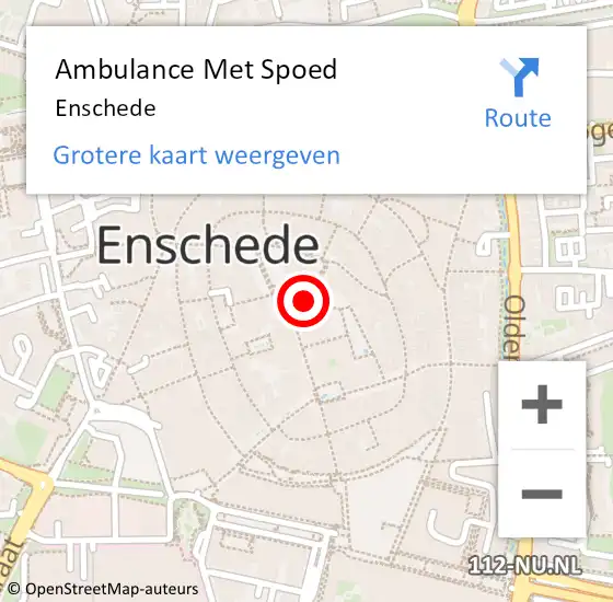 Locatie op kaart van de 112 melding: Ambulance Met Spoed Naar Enschede op 20 maart 2024 13:20