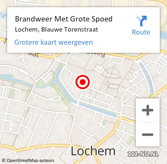 Locatie op kaart van de 112 melding: Brandweer Met Grote Spoed Naar Lochem, Blauwe Torenstraat op 29 september 2014 17:57