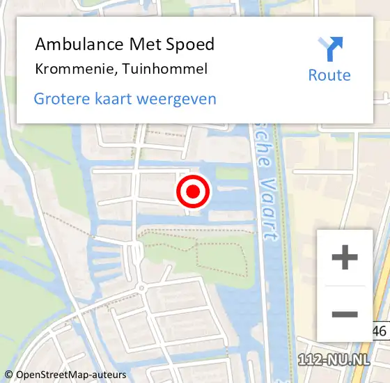 Locatie op kaart van de 112 melding: Ambulance Met Spoed Naar Krommenie, Tuinhommel op 20 maart 2024 14:19