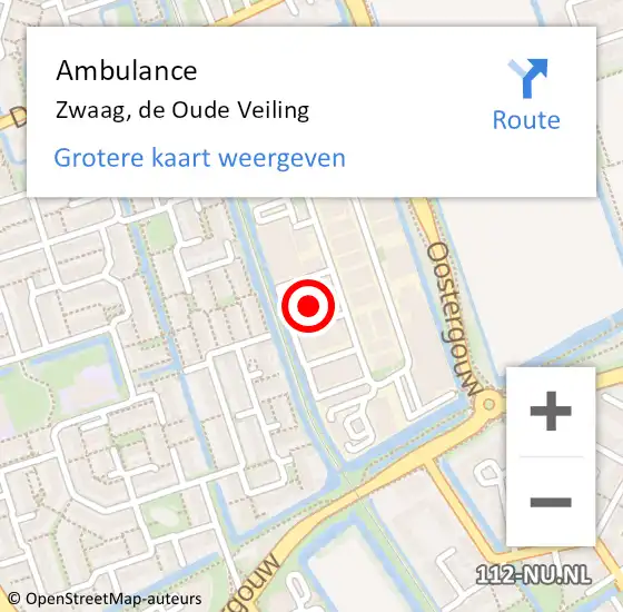 Locatie op kaart van de 112 melding: Ambulance Zwaag, de Oude Veiling op 20 maart 2024 14:29