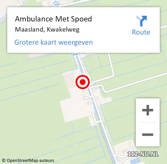 Locatie op kaart van de 112 melding: Ambulance Met Spoed Naar Maasland, Kwakelweg op 20 maart 2024 14:46