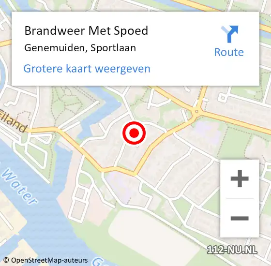 Locatie op kaart van de 112 melding: Brandweer Met Spoed Naar Genemuiden, Sportlaan op 20 maart 2024 15:33
