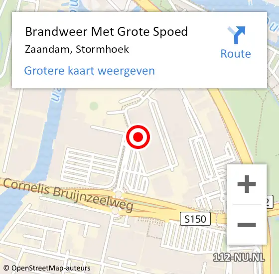 Locatie op kaart van de 112 melding: Brandweer Met Grote Spoed Naar Zaandam, Stormhoek op 20 maart 2024 16:07