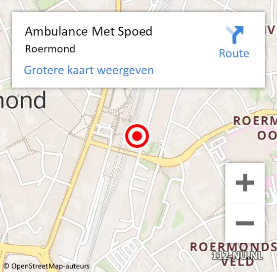 Locatie op kaart van de 112 melding: Ambulance Met Spoed Naar Roermond op 20 maart 2024 16:09