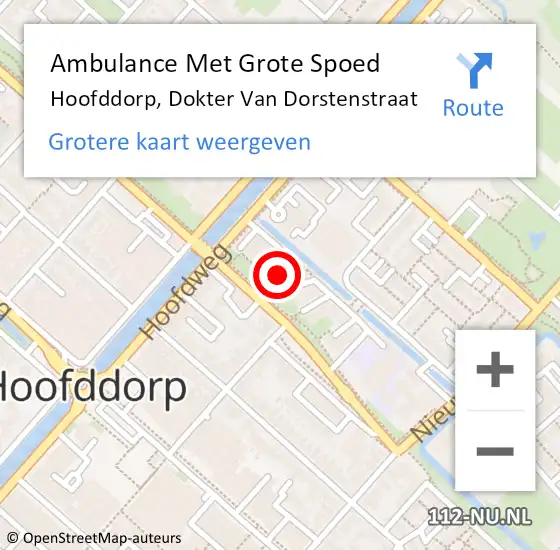 Locatie op kaart van de 112 melding: Ambulance Met Grote Spoed Naar Hoofddorp, Dokter Van Dorstenstraat op 20 maart 2024 16:23