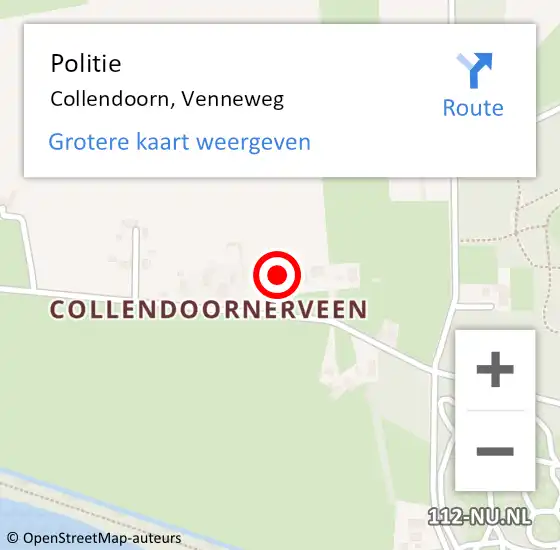 Locatie op kaart van de 112 melding: Politie Collendoorn, Venneweg op 20 maart 2024 16:28
