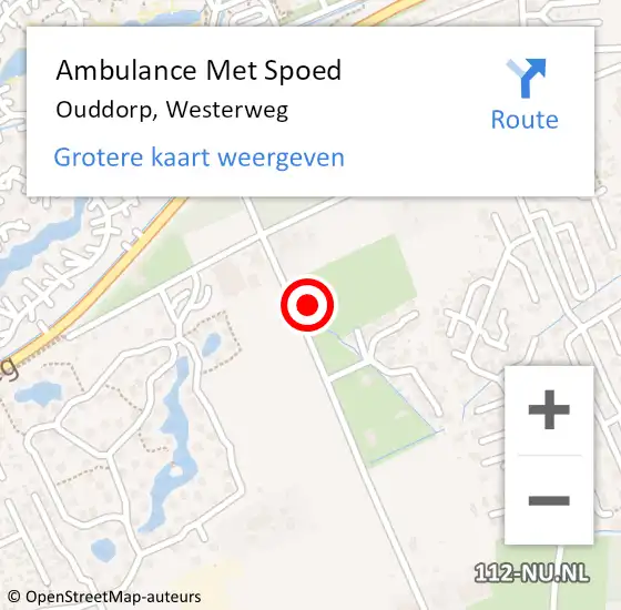Locatie op kaart van de 112 melding: Ambulance Met Spoed Naar Ouddorp, Westerweg op 20 maart 2024 17:48