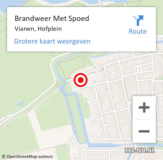 Locatie op kaart van de 112 melding: Brandweer Met Spoed Naar Vianen, Hofplein op 20 maart 2024 18:25