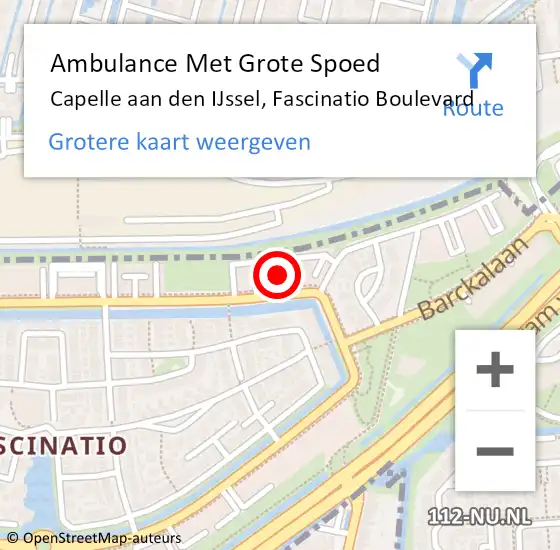 Locatie op kaart van de 112 melding: Ambulance Met Grote Spoed Naar Capelle aan den IJssel, Fascinatio Boulevard op 20 maart 2024 18:30