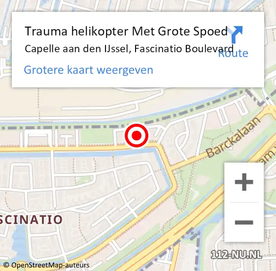 Locatie op kaart van de 112 melding: Trauma helikopter Met Grote Spoed Naar Capelle aan den IJssel, Fascinatio Boulevard op 20 maart 2024 18:31