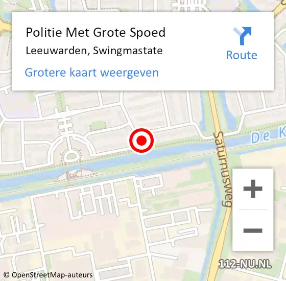 Locatie op kaart van de 112 melding: Politie Met Grote Spoed Naar Leeuwarden, Swingmastate op 20 maart 2024 18:46