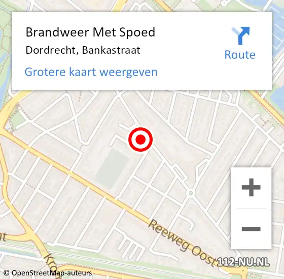 Locatie op kaart van de 112 melding: Brandweer Met Spoed Naar Dordrecht, Bankastraat op 20 maart 2024 18:57