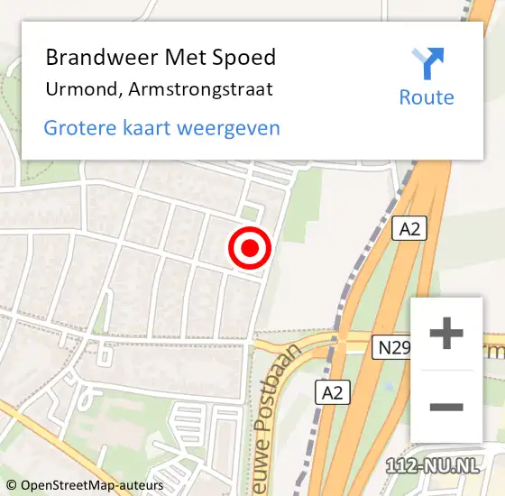 Locatie op kaart van de 112 melding: Brandweer Met Spoed Naar Urmond, Armstrongstraat op 20 maart 2024 19:31
