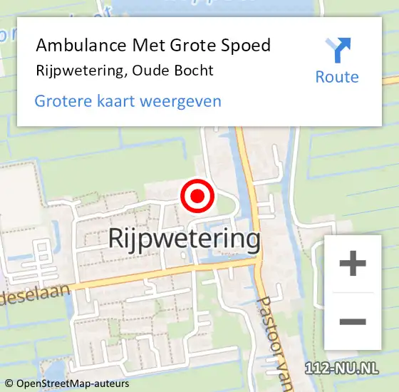 Locatie op kaart van de 112 melding: Ambulance Met Grote Spoed Naar Rijpwetering, Oude Bocht op 20 maart 2024 19:44