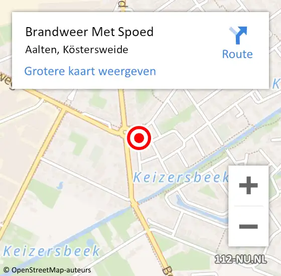 Locatie op kaart van de 112 melding: Brandweer Met Spoed Naar Aalten, Köstersweide op 20 maart 2024 20:03