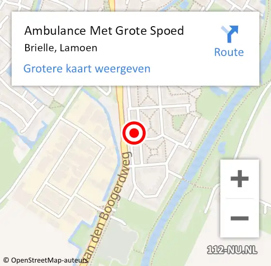 Locatie op kaart van de 112 melding: Ambulance Met Grote Spoed Naar Brielle, Lamoen op 20 maart 2024 20:23