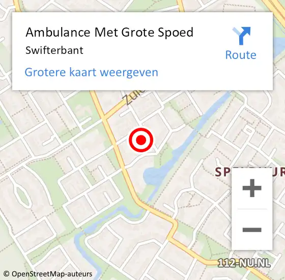 Locatie op kaart van de 112 melding: Ambulance Met Grote Spoed Naar Swifterbant op 20 maart 2024 20:34
