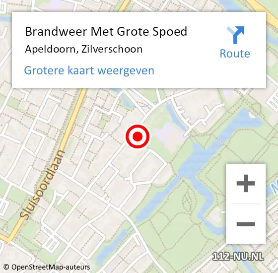 Locatie op kaart van de 112 melding: Brandweer Met Grote Spoed Naar Apeldoorn, Zilverschoon op 20 maart 2024 20:42