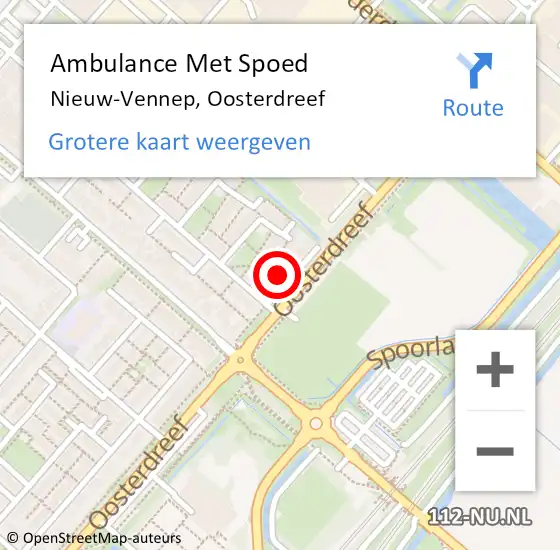 Locatie op kaart van de 112 melding: Ambulance Met Spoed Naar Nieuw-Vennep, Oosterdreef op 20 maart 2024 21:08