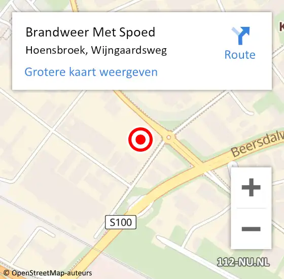 Locatie op kaart van de 112 melding: Brandweer Met Spoed Naar Hoensbroek, Wijngaardsweg op 20 maart 2024 21:26