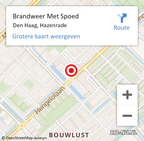 Locatie op kaart van de 112 melding: Brandweer Met Spoed Naar Den Haag, Hazenrade op 20 maart 2024 22:24