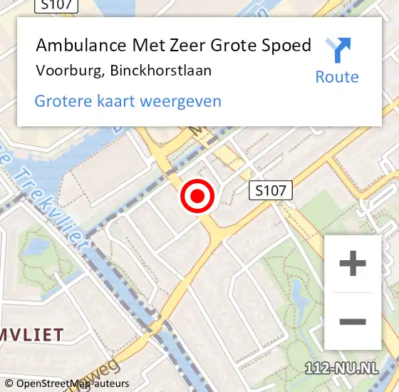 Locatie op kaart van de 112 melding: Ambulance Met Zeer Grote Spoed Naar Voorburg, Binckhorstlaan op 20 maart 2024 23:21