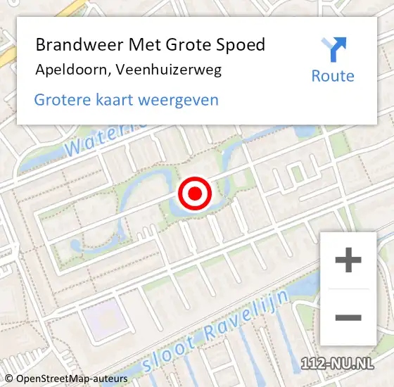 Locatie op kaart van de 112 melding: Brandweer Met Grote Spoed Naar Apeldoorn, Veenhuizerweg op 21 maart 2024 00:30