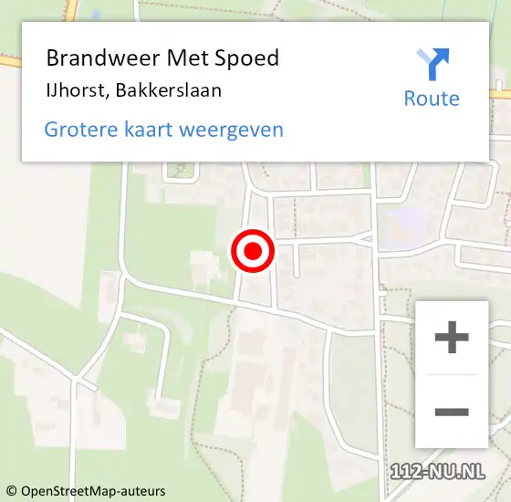 Locatie op kaart van de 112 melding: Brandweer Met Spoed Naar IJhorst, Bakkerslaan op 21 maart 2024 00:53