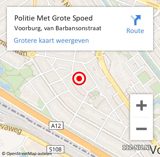 Locatie op kaart van de 112 melding: Politie Met Grote Spoed Naar Voorburg, van Barbansonstraat op 21 maart 2024 03:35