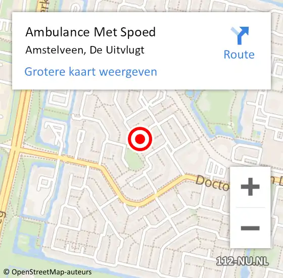 Locatie op kaart van de 112 melding: Ambulance Met Spoed Naar Amstelveen, De Uitvlugt op 21 maart 2024 03:57