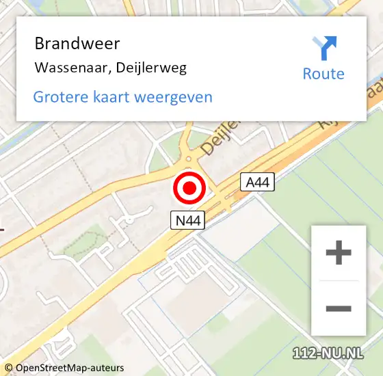 Locatie op kaart van de 112 melding: Brandweer Wassenaar, Deijlerweg op 21 maart 2024 04:05