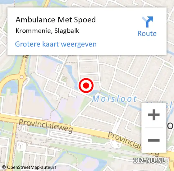 Locatie op kaart van de 112 melding: Ambulance Met Spoed Naar Krommenie, Slagbalk op 21 maart 2024 05:34