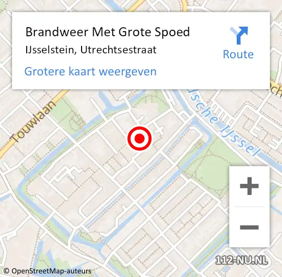 Locatie op kaart van de 112 melding: Brandweer Met Grote Spoed Naar IJsselstein, Utrechtsestraat op 21 maart 2024 06:45