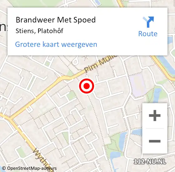 Locatie op kaart van de 112 melding: Brandweer Met Spoed Naar Stiens, Platohôf op 21 maart 2024 06:56