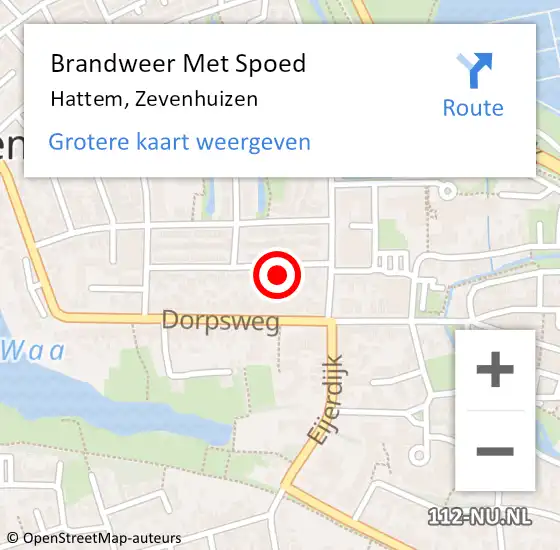 Locatie op kaart van de 112 melding: Brandweer Met Spoed Naar Hattem, Zevenhuizen op 21 maart 2024 07:18