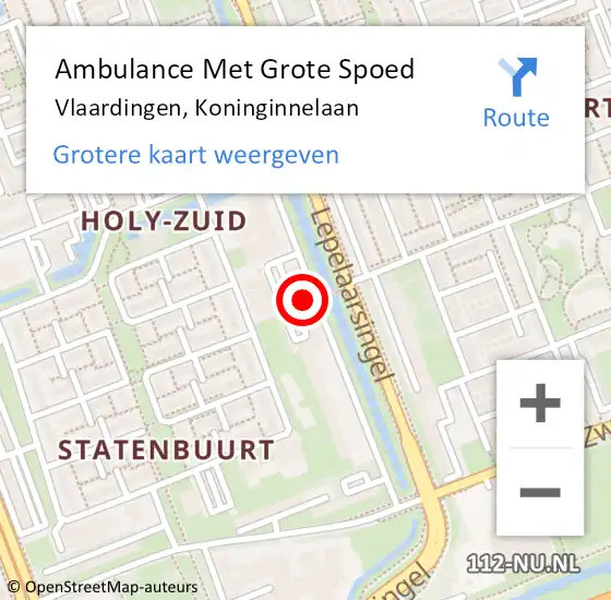Locatie op kaart van de 112 melding: Ambulance Met Grote Spoed Naar Vlaardingen, Koninginnelaan op 21 maart 2024 08:13