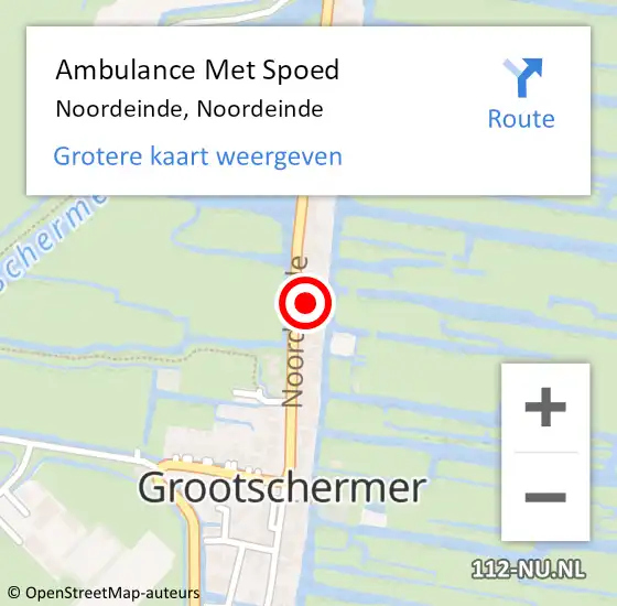 Locatie op kaart van de 112 melding: Ambulance Met Spoed Naar Noordeinde, Noordeinde op 21 maart 2024 08:42