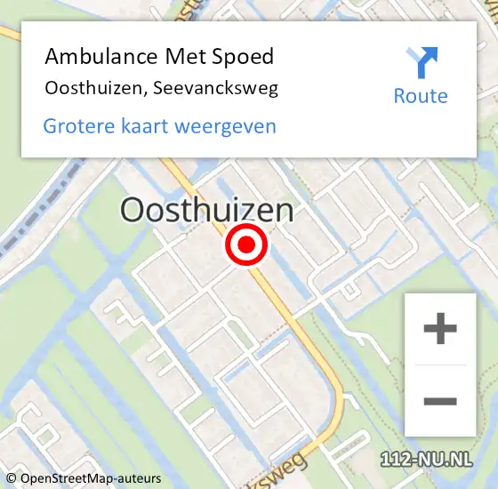 Locatie op kaart van de 112 melding: Ambulance Met Spoed Naar Oosthuizen, Seevancksweg op 21 maart 2024 09:48