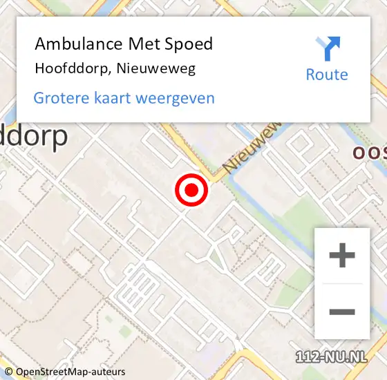 Locatie op kaart van de 112 melding: Ambulance Met Spoed Naar Hoofddorp, Nieuweweg op 21 maart 2024 10:01