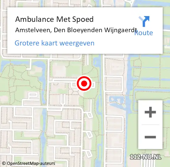Locatie op kaart van de 112 melding: Ambulance Met Spoed Naar Amstelveen, Den Bloeyenden Wijngaerdt op 21 maart 2024 10:02