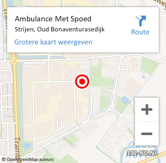 Locatie op kaart van de 112 melding: Ambulance Met Spoed Naar Strijen, Oud Bonaventurasedijk op 21 maart 2024 10:46