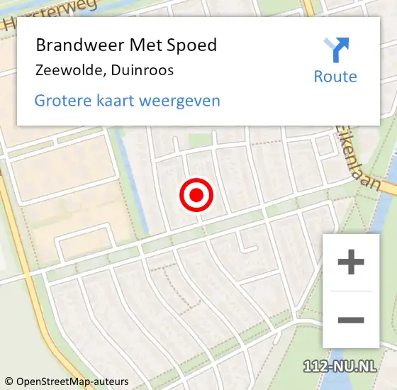 Locatie op kaart van de 112 melding: Brandweer Met Spoed Naar Zeewolde, Duinroos op 21 maart 2024 11:01