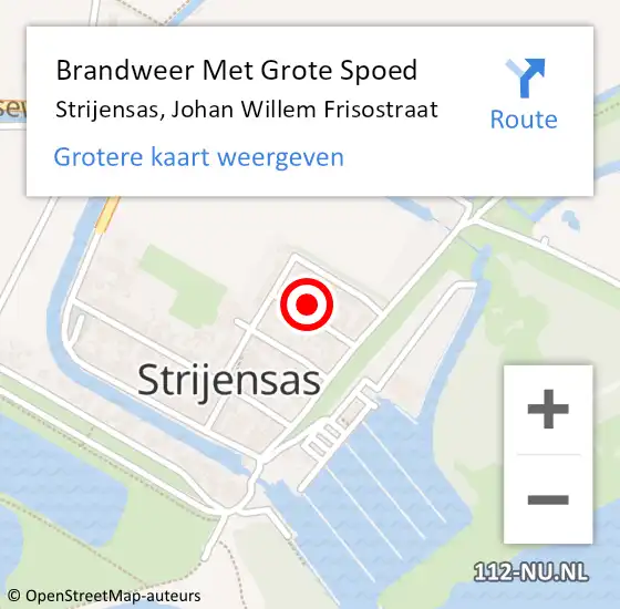Locatie op kaart van de 112 melding: Brandweer Met Grote Spoed Naar Strijensas, Johan Willem Frisostraat op 21 maart 2024 11:25