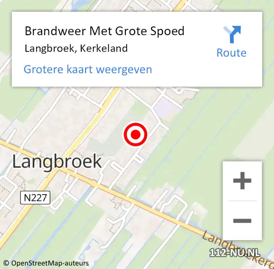 Locatie op kaart van de 112 melding: Brandweer Met Grote Spoed Naar Langbroek, Kerkeland op 29 september 2014 19:27