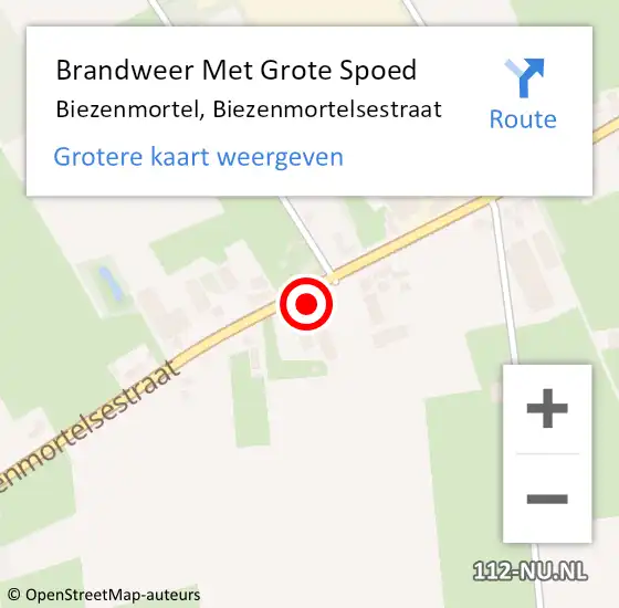 Locatie op kaart van de 112 melding: Brandweer Met Grote Spoed Naar Biezenmortel, Biezenmortelsestraat op 21 maart 2024 12:35