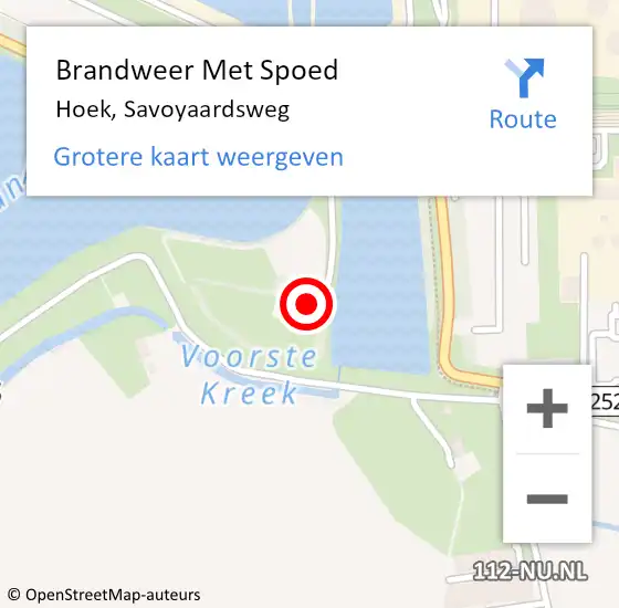 Locatie op kaart van de 112 melding: Brandweer Met Spoed Naar Hoek, Savoyaardsweg op 21 maart 2024 12:37