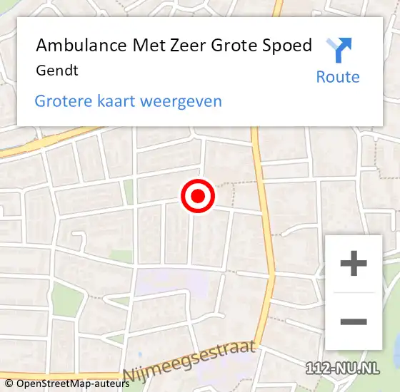 Locatie op kaart van de 112 melding: Ambulance Met Zeer Grote Spoed Naar Gendt op 21 maart 2024 15:25